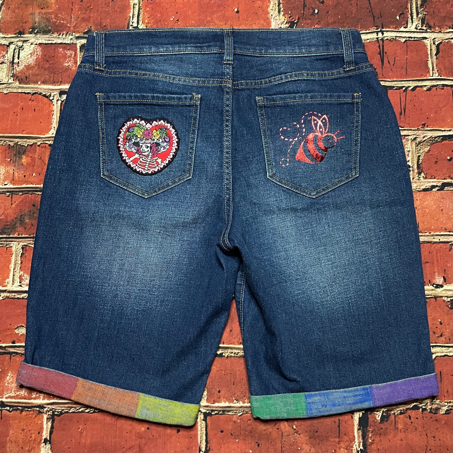 Sugar Skull Denim Shorts 💀